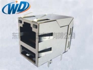 RJ45+單層USB帶LED燈  內(nèi)置百兆千兆網(wǎng)絡變壓器