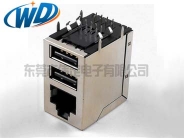 RJ45+雙層USB帶百兆千兆網(wǎng)絡(luò)變壓器